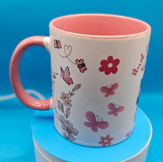 Ceramic Coffee Mug with inside color & handle 15 oz