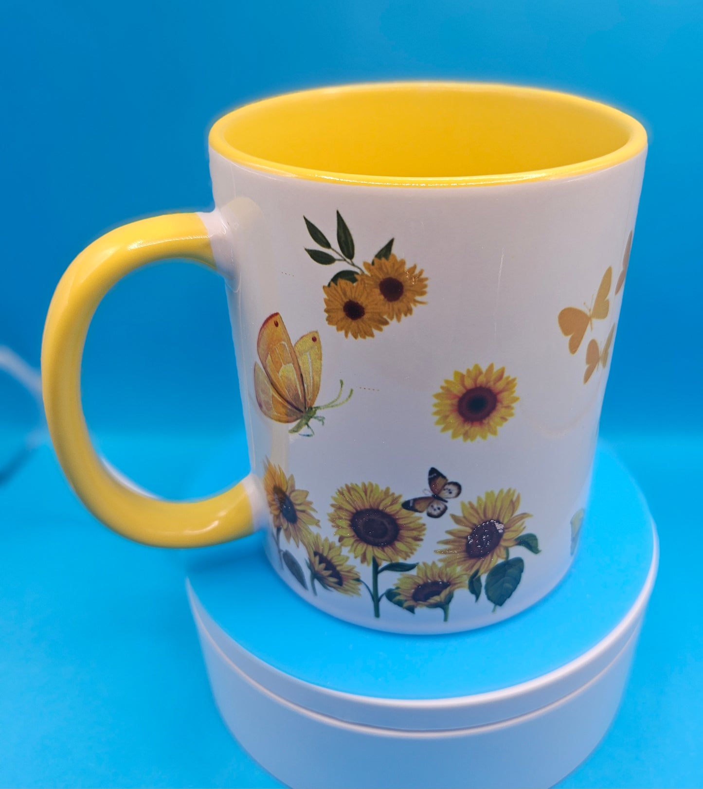 Ceramic Coffee Mug with inside color & handle 15 oz