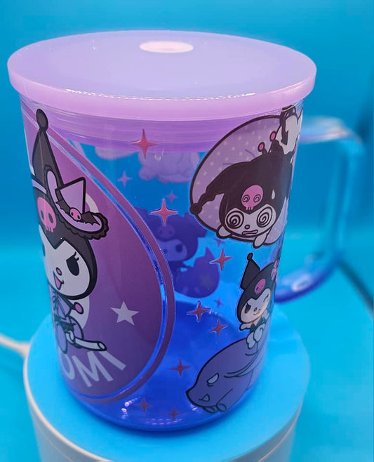 Glass Coffee Mug Colored 16 oz