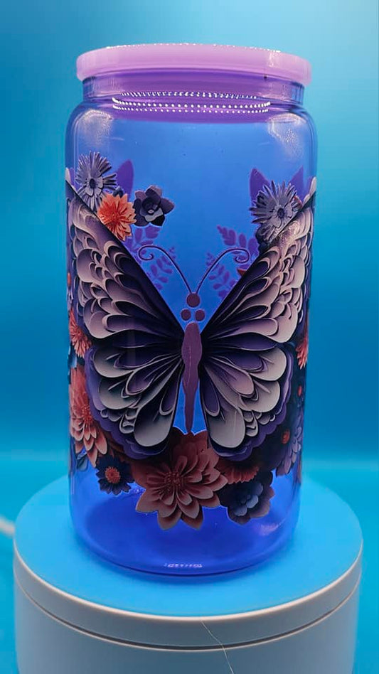 Glass Tumbler Colored 16 oz