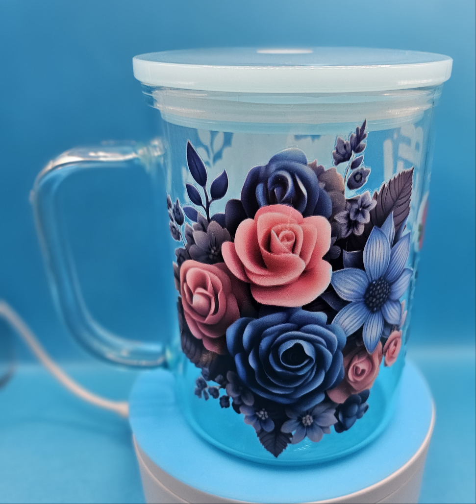 Glass Coffee Mug Colored 16 oz