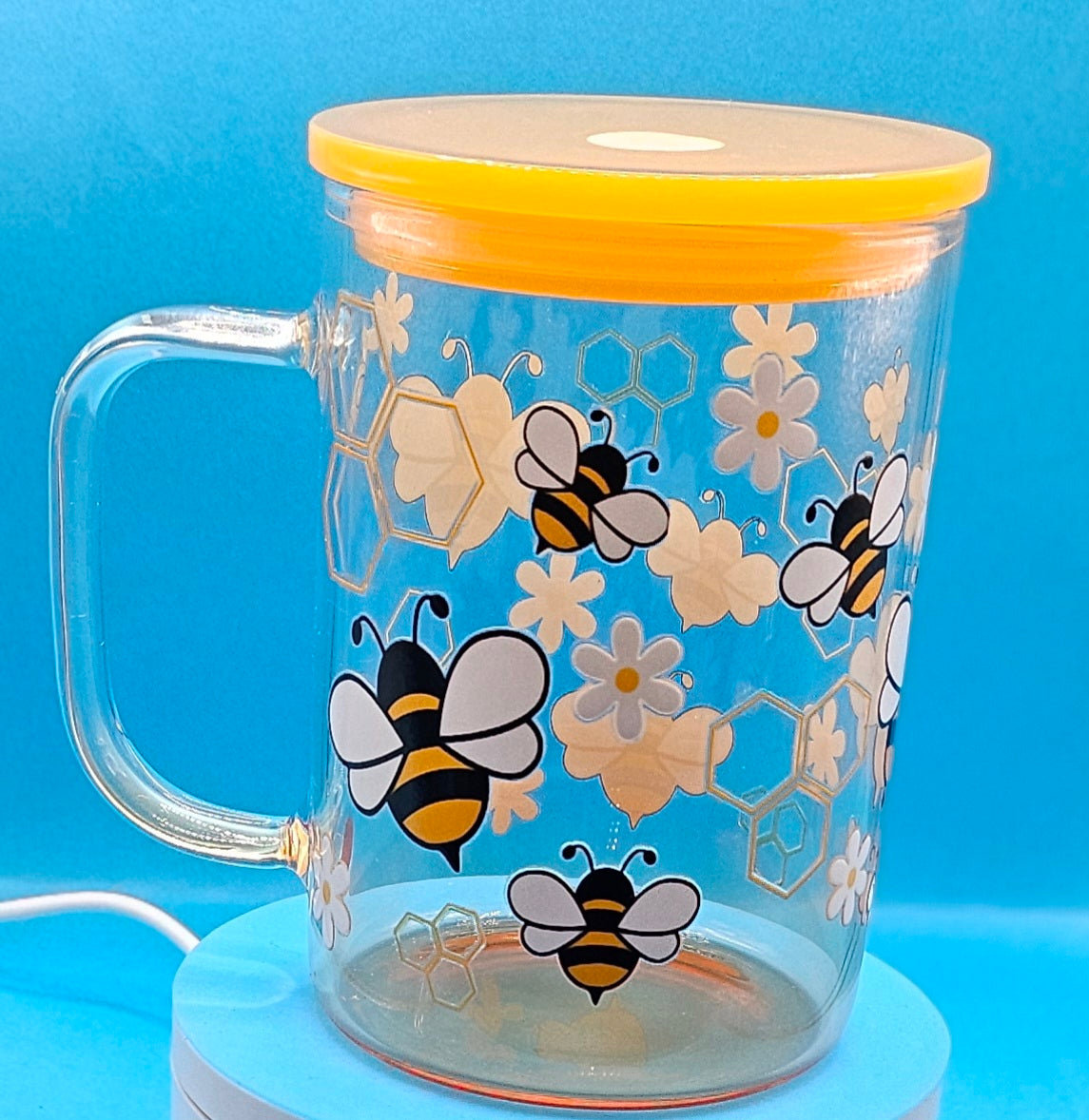 Glass Coffee Mug Colored 16 oz