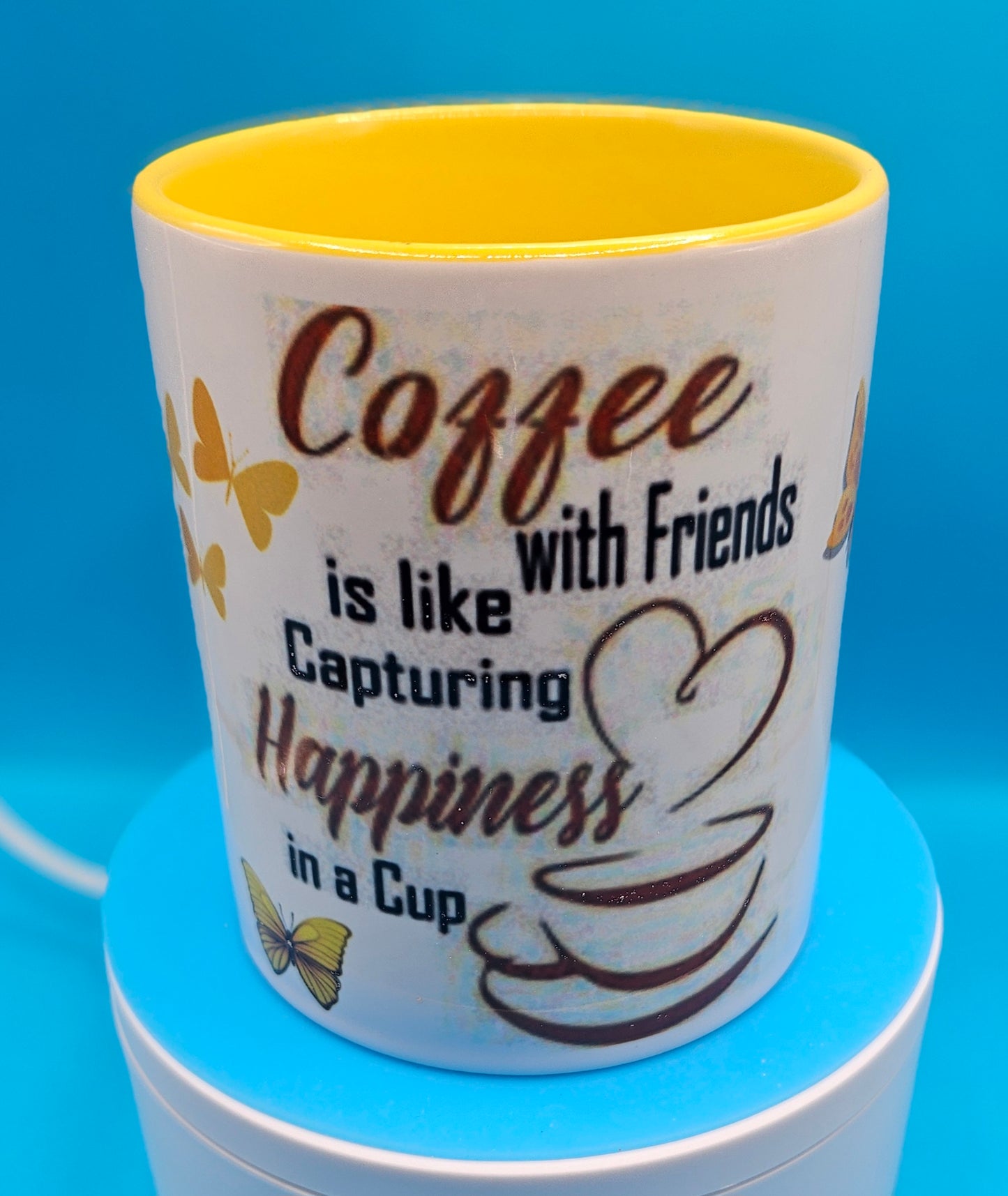 Ceramic Coffee Mug with inside color & handle 15 oz