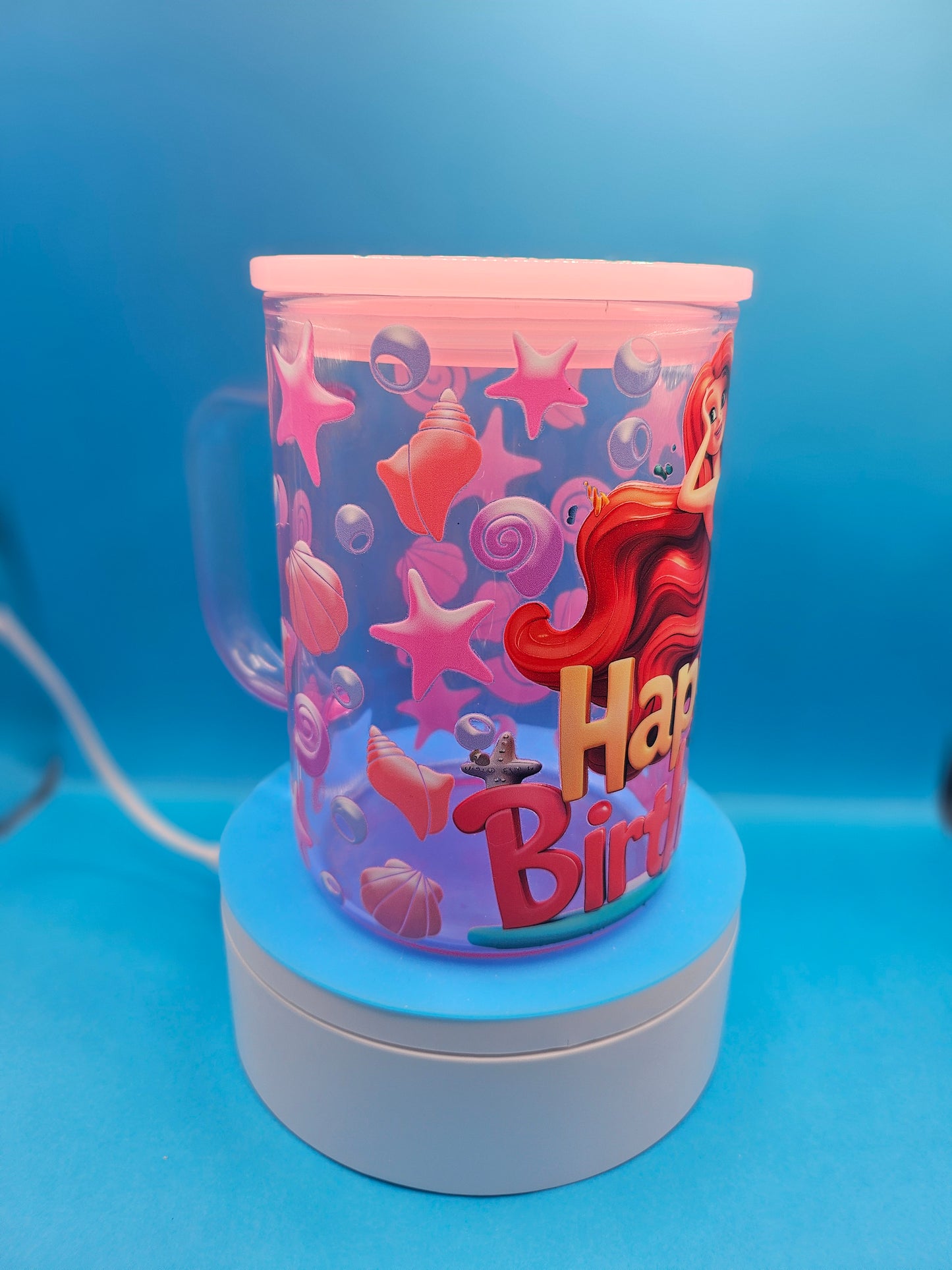 Glass Coffee Mug Colored 16 oz