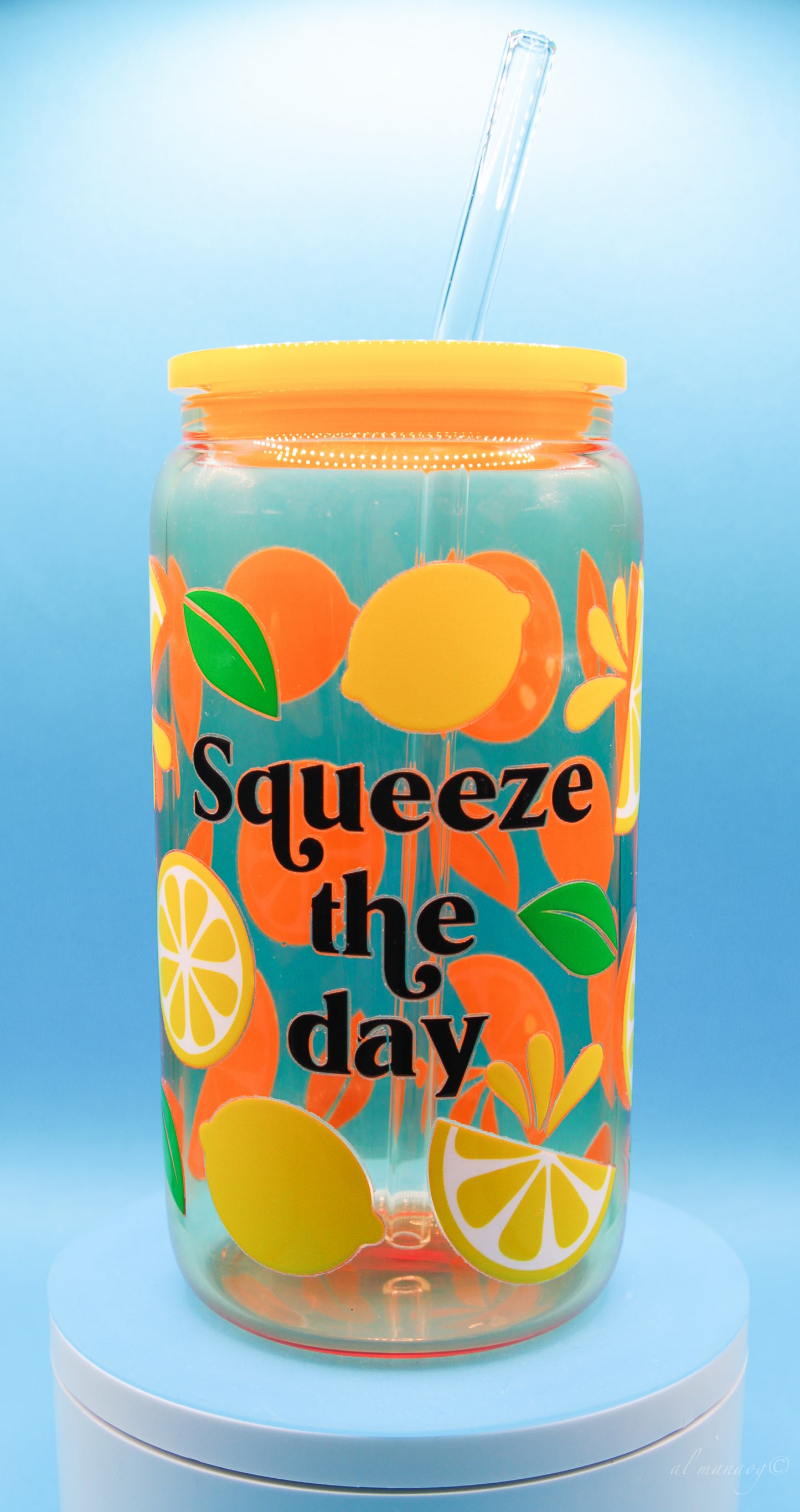 Glass Tumbler with Bamboo Lid 16 oz