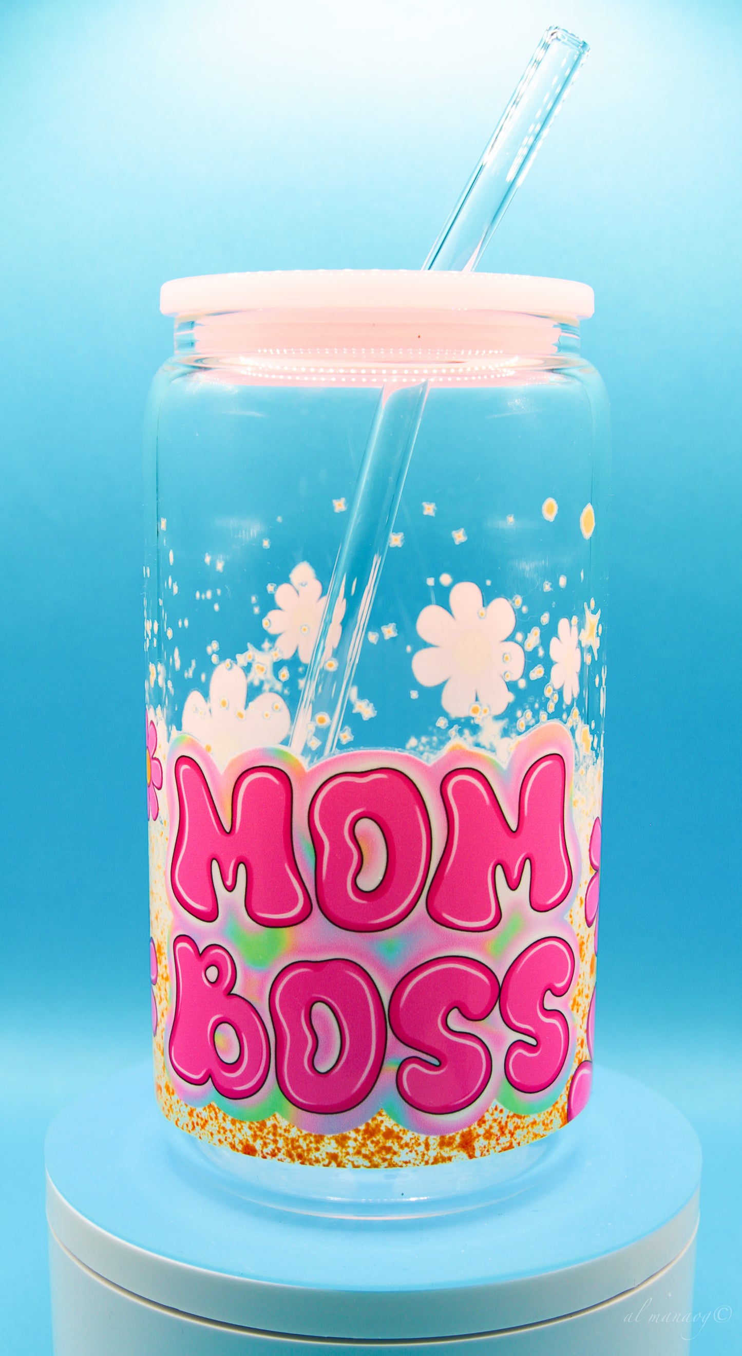 Glass Tumbler with Bamboo Lid 16 oz