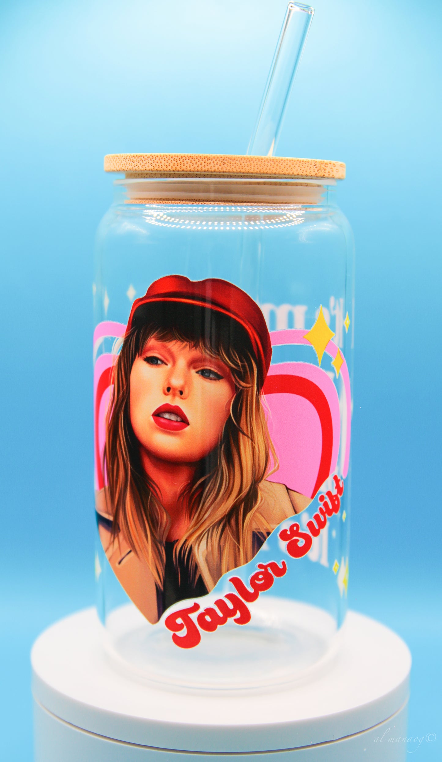 Glass Tumbler with Bamboo Lid 16 oz