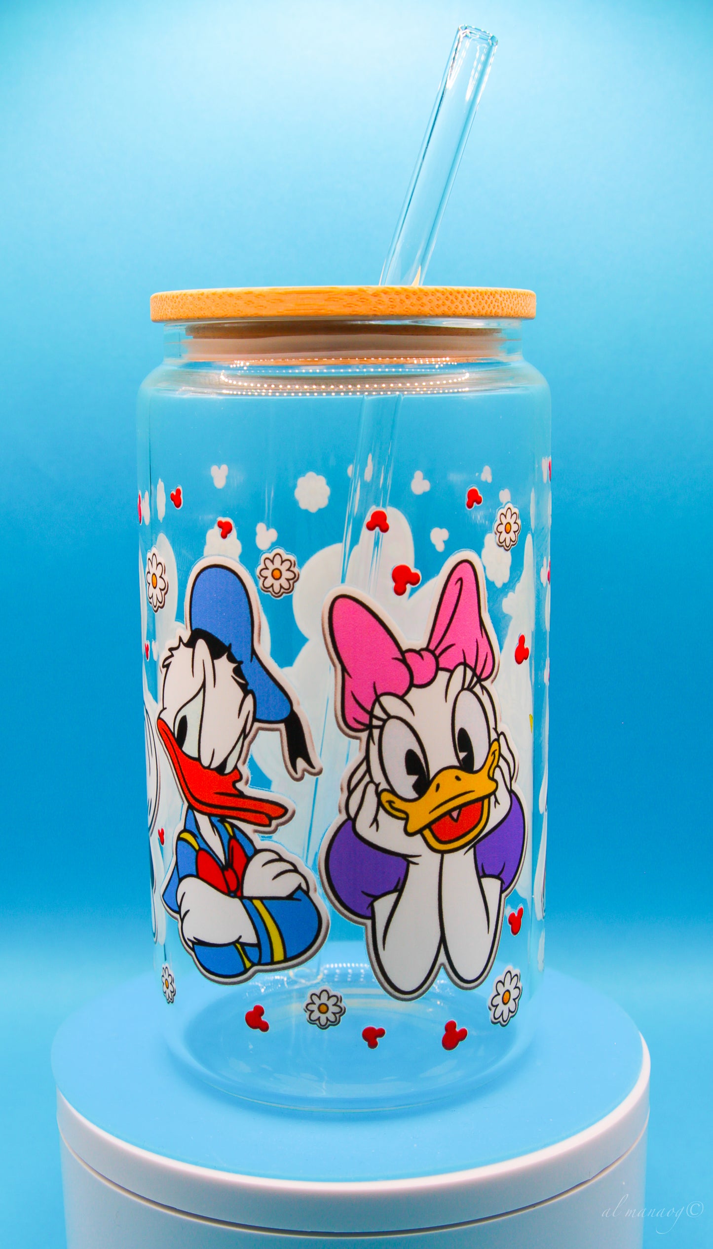 Glass Tumbler with Bamboo Lid 16 oz