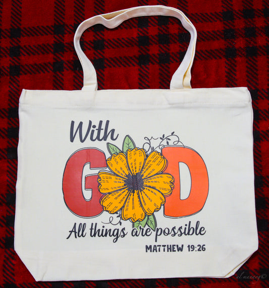 Medium Canvas Tote with Zipper