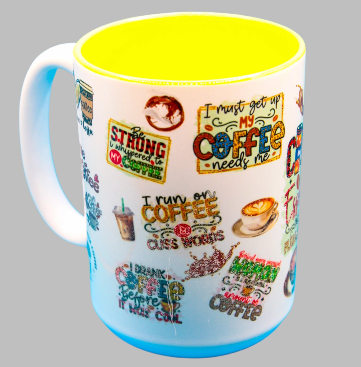 White Ceramic Coffee Mug - Choice of Inner Color