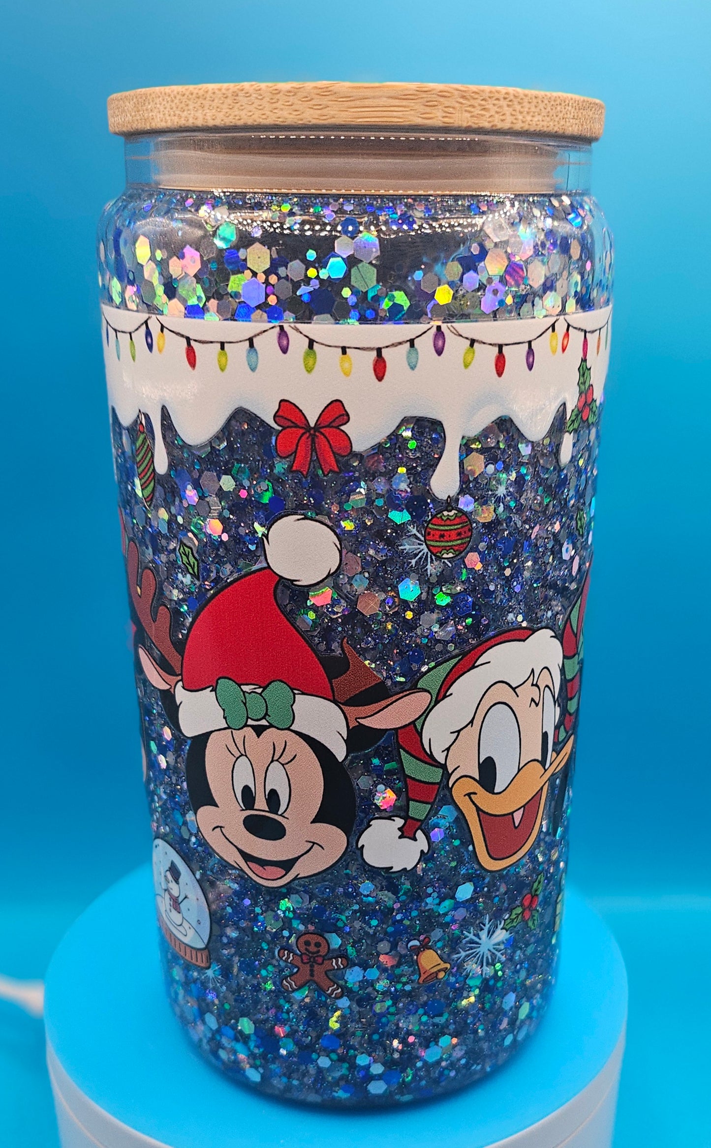 Snowglobe Glass Tumblers 16oz