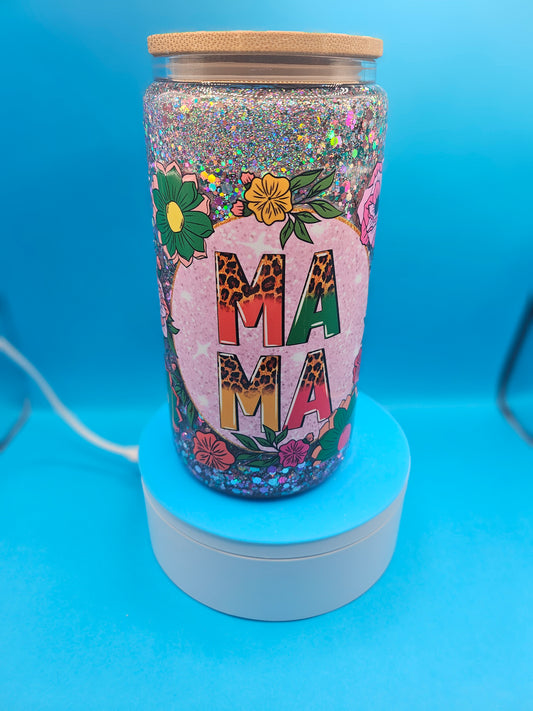 Snowglobe Glass Tumblers 16oz