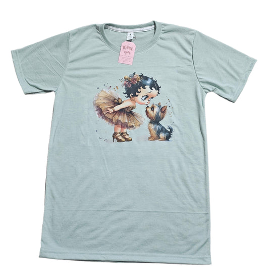 Adult T-Shirt Girl & Dog