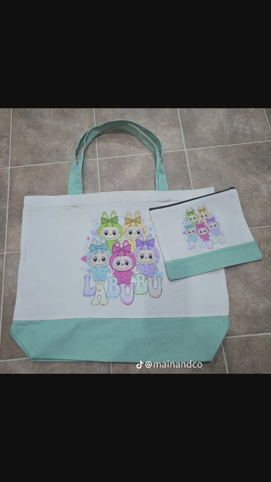 Labubu Canvas Tote w/Pouch